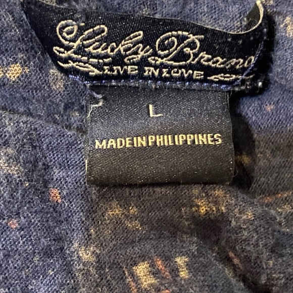 Lucky brand flowy stretchy lightweight cap sleeve boho stop. Sz L - Picture 11 of 14